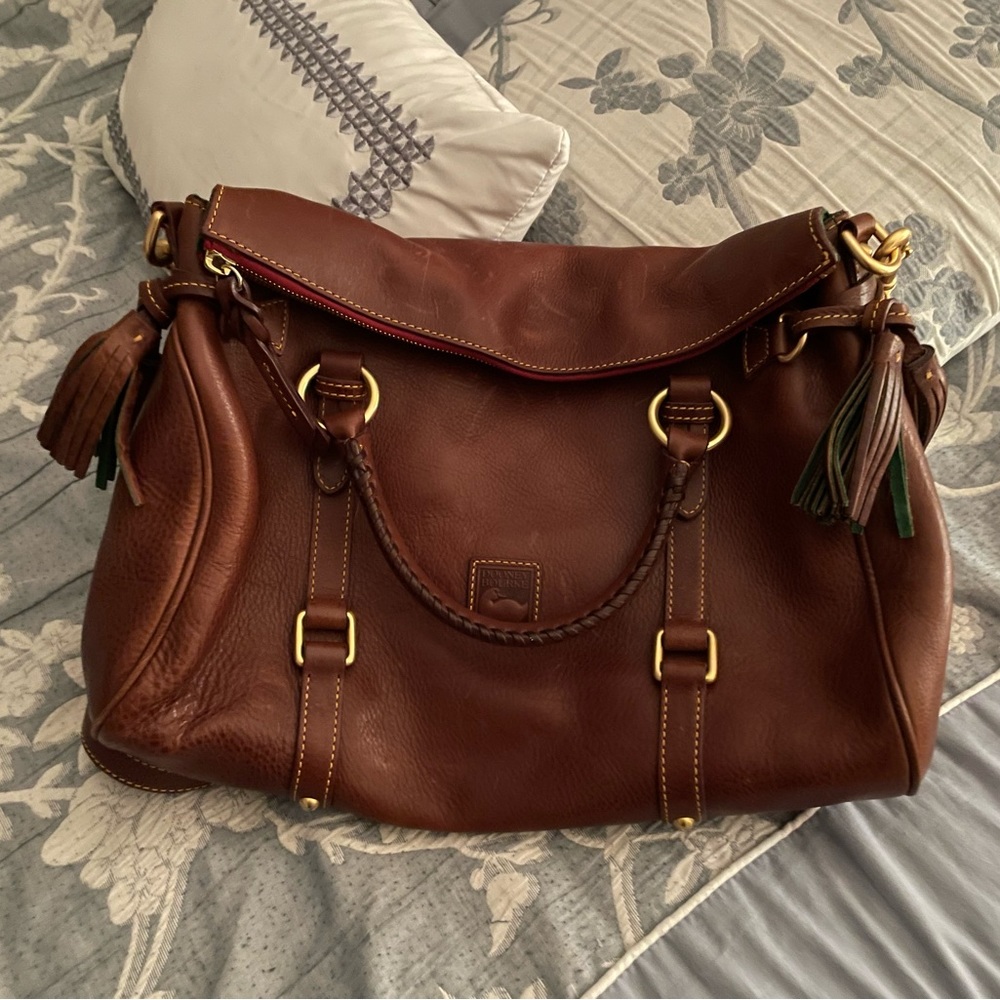 Dooney and Bourke Crossbody brown leather satchel